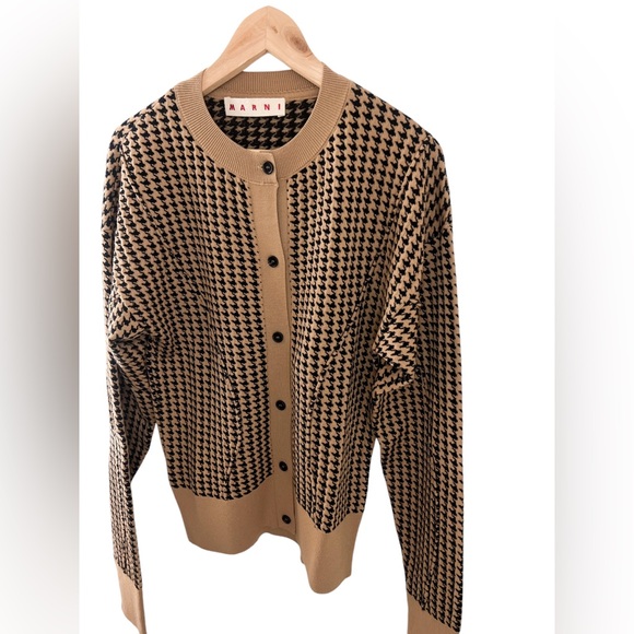 MARNI Houndstooth sculpted cardigan - Picture 2 of 8